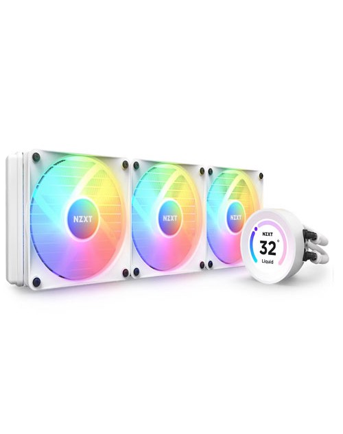 NZXT Kraken Elite 360 (360mm) RGB CPU Liquid Cooler With LCD Display White